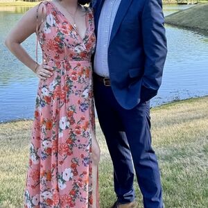 Floral maxi wrap dress